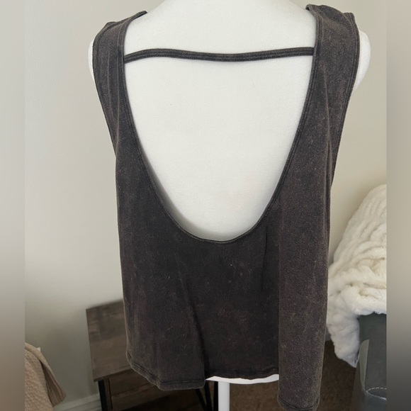 HOLLISTER | Acid Wash Dark Grey Black Tank Top Open Back - Picture 5 of 5